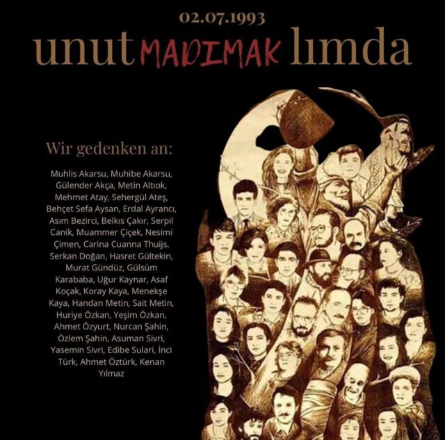 Sivas 1993
Dieses Feuer brennt in jedem Aleviten und wird nicht vergehen. Wir werden Sivas, wir werden den Hass und die Gewalt gegen uns nicht vergessen. 
Und trotz Allem was ihr tut, werden wir Aleviten nicht aufhören zu lieben und zu leben. 
#sivas #sivas1993 #alevigencler #alevi #aleviten #alevitentum #gerechtigkeit #justice #weareone #mankind #love #freedom #alevicanlar #alevilik #madımak #unutmadık #wirvergessennicht